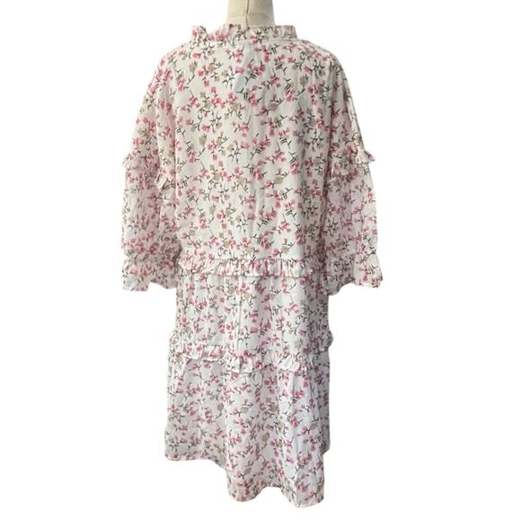 ASOS Influence Pink and Green floral tiered  Mini Sundress NEW Size 16 - Picture 3 of 9